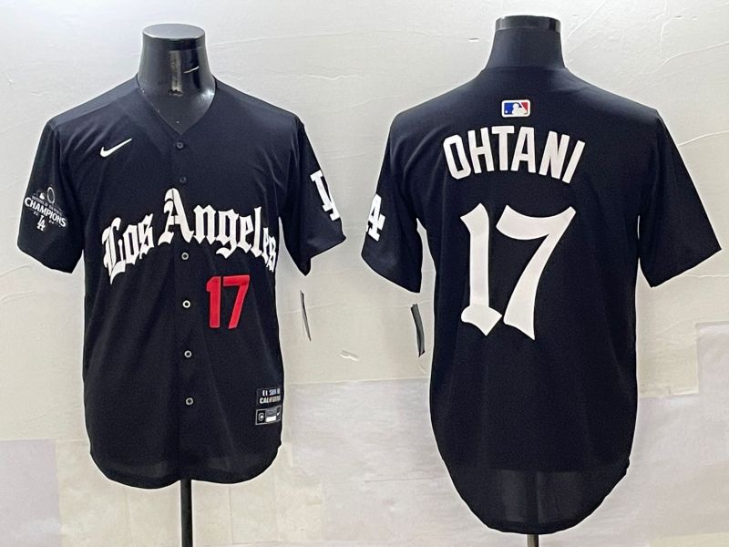 Men Los Angeles Dodgers #17 Ohtani Black Five generations Joint Name 2025 Nike MLB Jersey style 33->los angeles dodgers->MLB Jersey